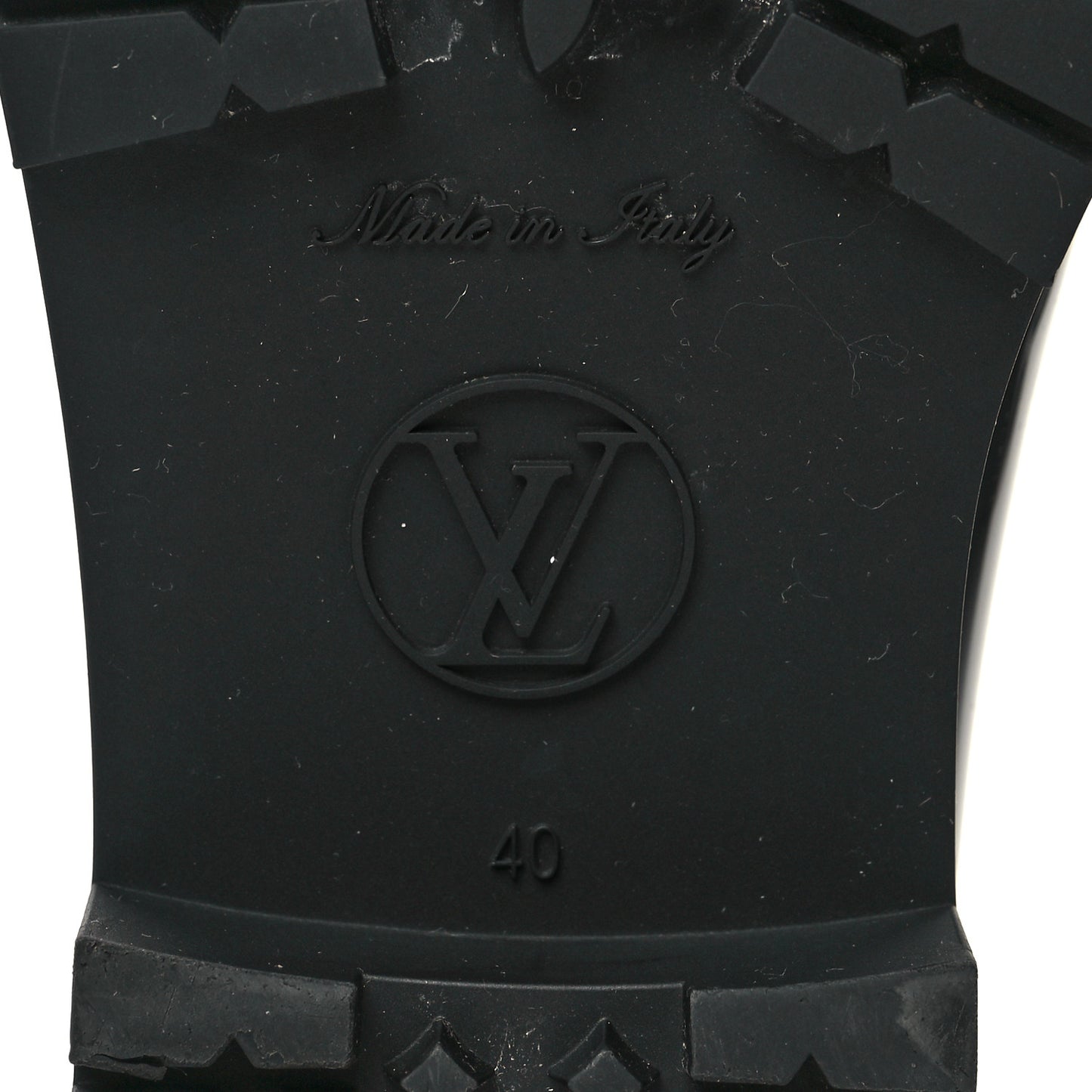 Rubber Embossed Monogram Splash Rain Short Boots 40 Black