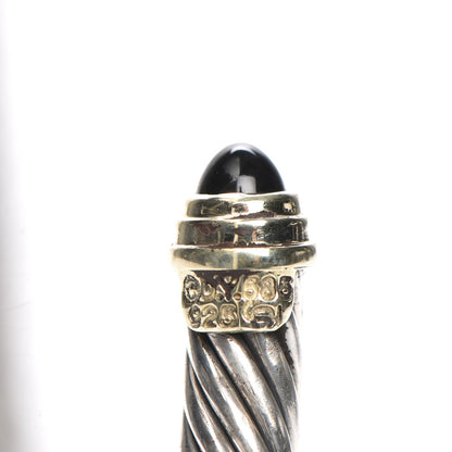 David Yurman Sterling Silver 14K Yellow Gold Black Onyx 5mm Cable Classics Petite Color Bracelet 5 of 5