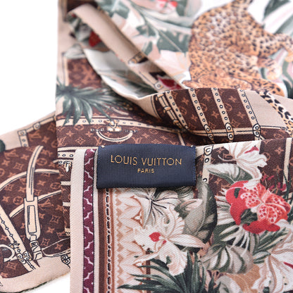 Louis Vuitton Silk Voyage Extraordinaire Bandeau Scarf Beige 2 of 3