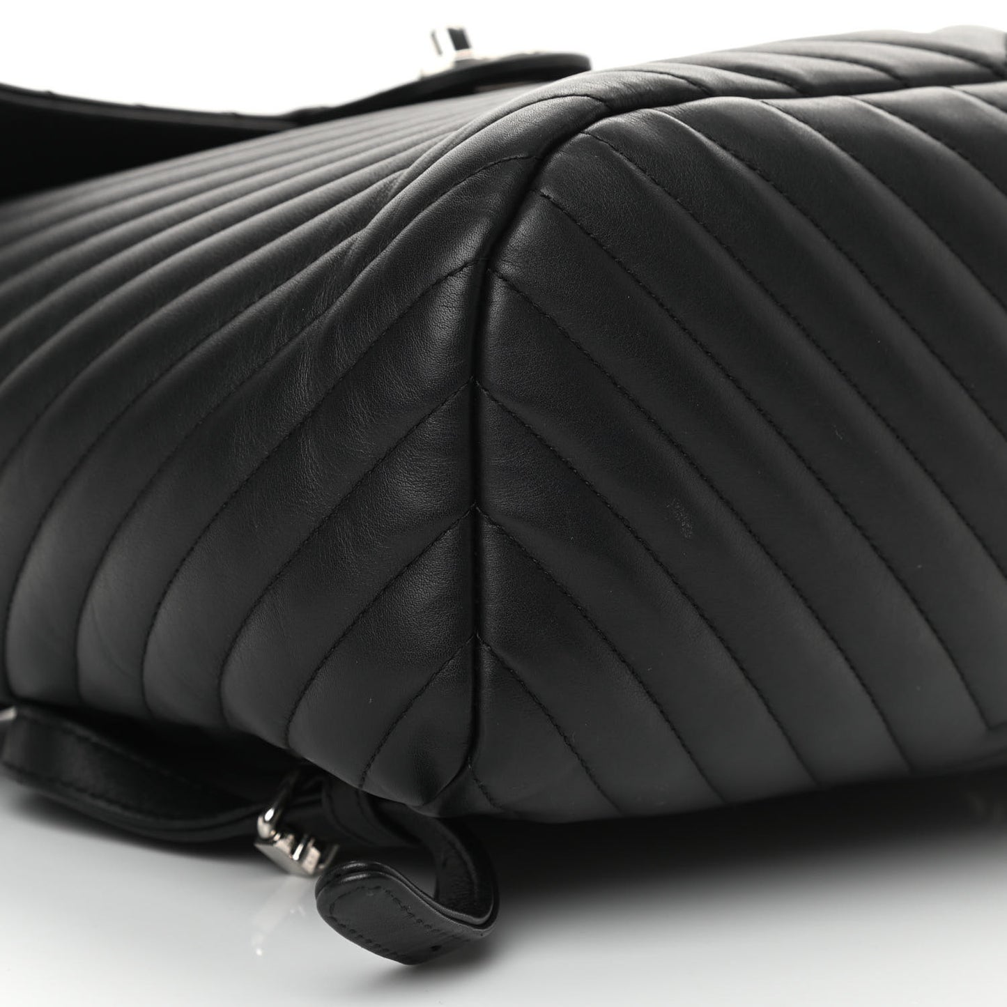 Calfskin Chevron Quilted Large Urban Spirit Backpack Black