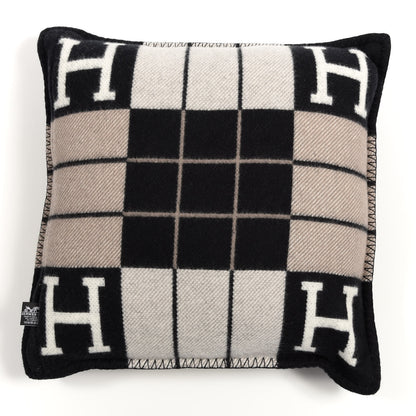 Hermes Wool Cashmere Avalon III Pillow PM Ecru Black 2 of 4