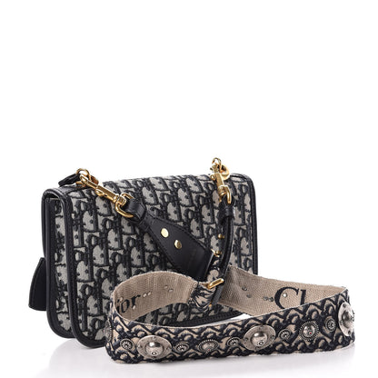 Christian Dior Oblique DiorAddict Flap Bag Navy Blue 3 of 16