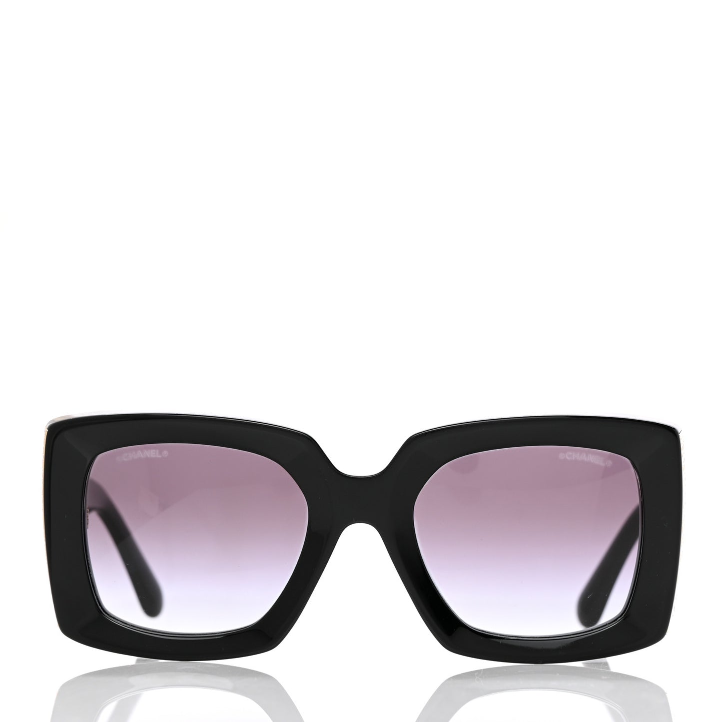 Acetate Rectangle Sunglasses 5435-A Black