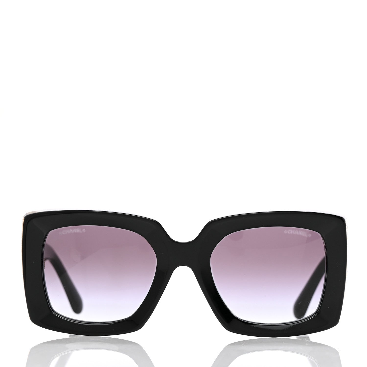 Chanel Acetate Rectangle Sunglasses 5435-A Black 2 of 8