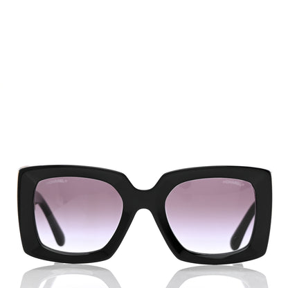 Chanel Acetate Rectangle Sunglasses 5435-A Black 2 of 8