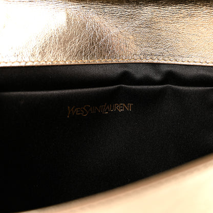 Saint Laurent Metallic Calfskin Monogram Large Belle De Jour Clutch Gold 6 of 6