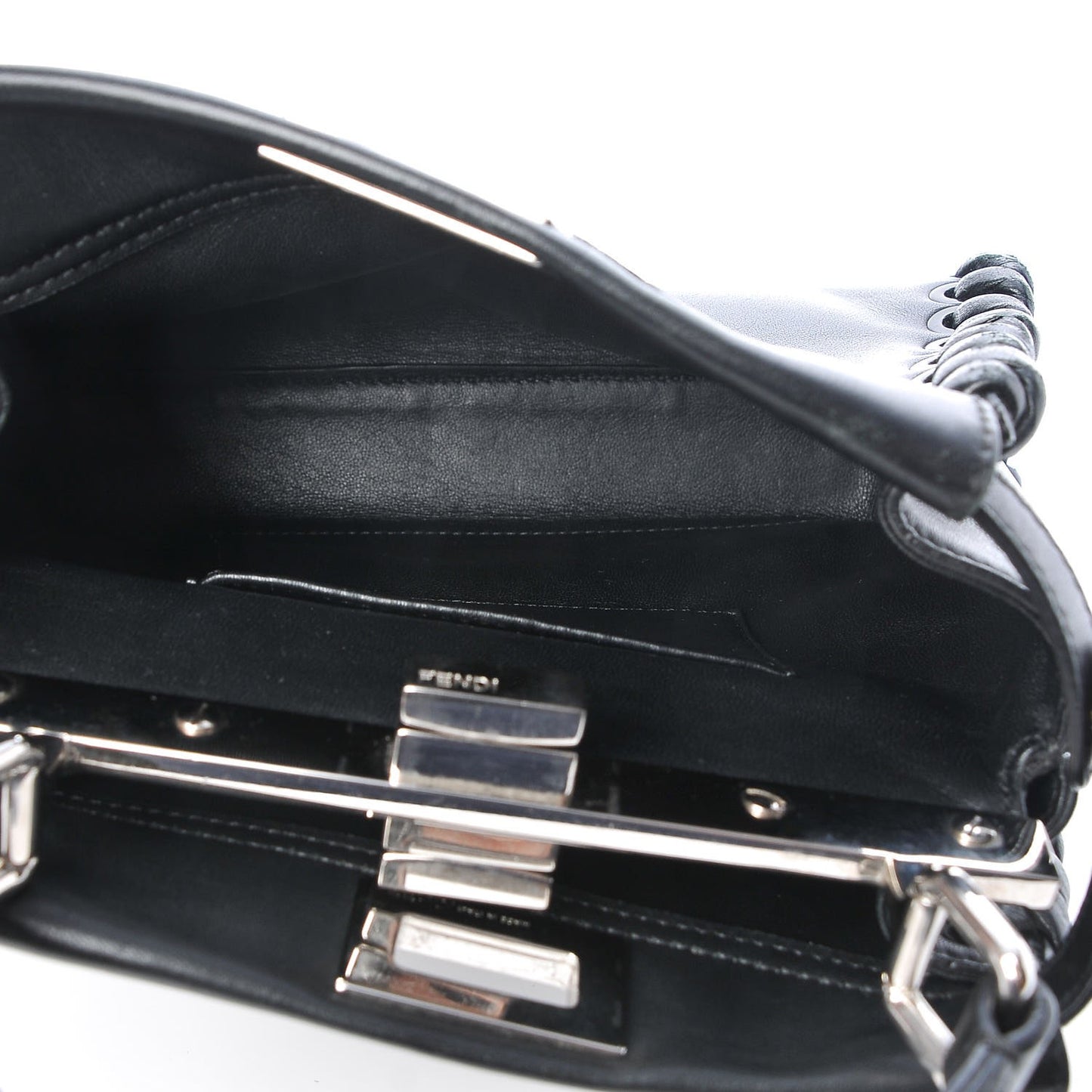Nappa Lace Up Mini Peekaboo Iconic Satchel Black
