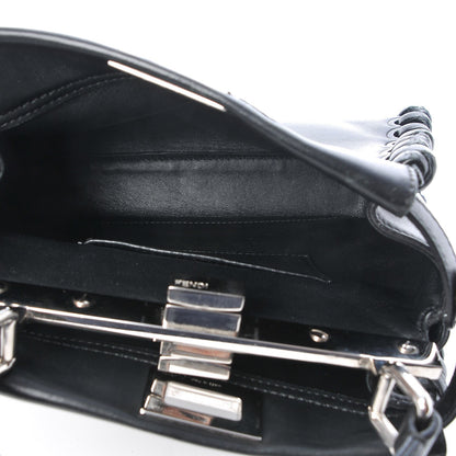 Fendi Nappa Lace Up Mini Peekaboo Iconic Satchel Black 5 of 7