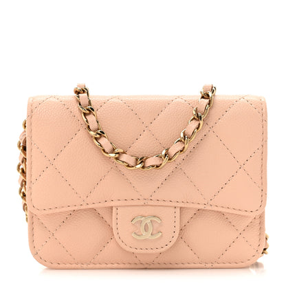 Chanel Caviar Quilted Mini Chain Bag Beige 1 of 10