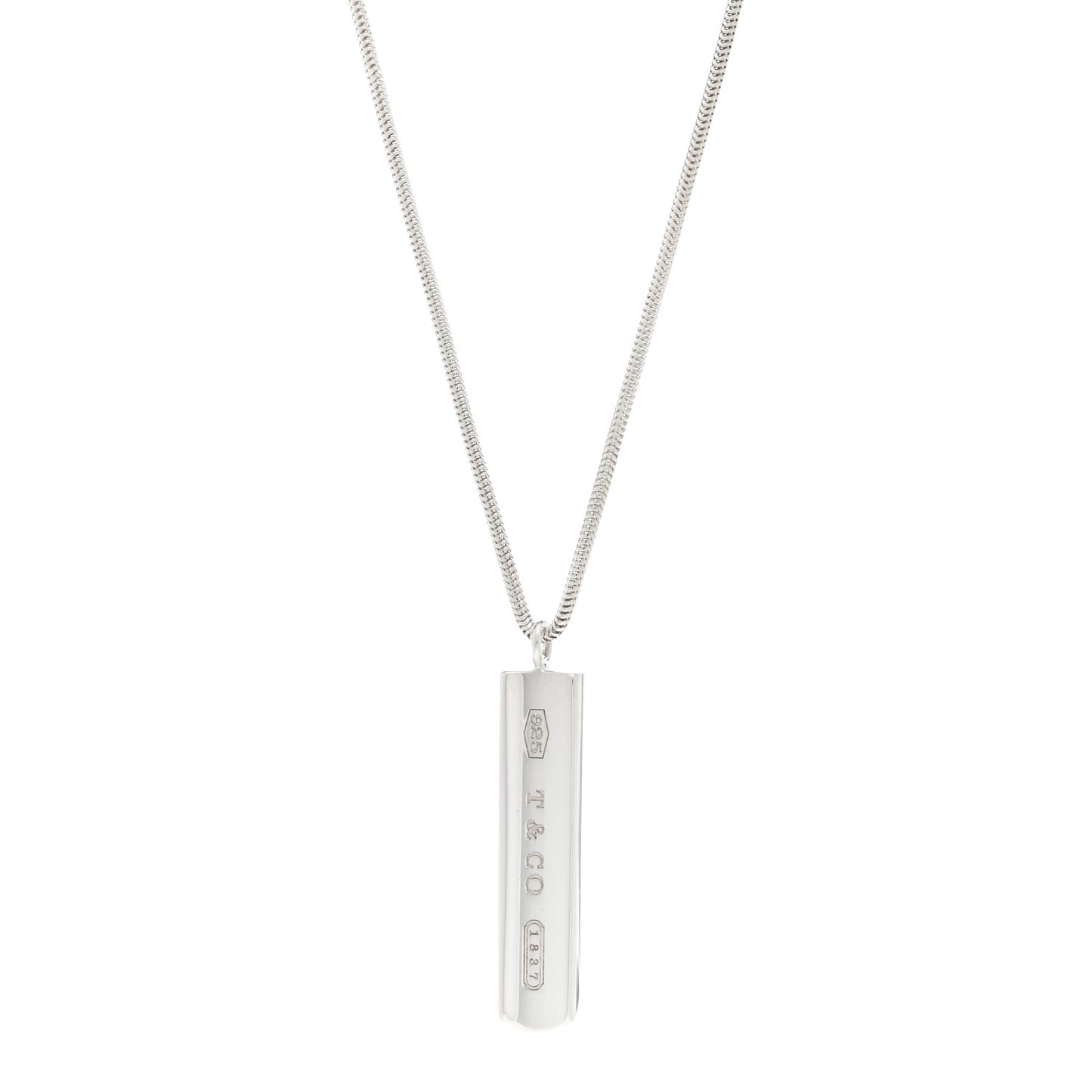 Sterling Silver 1837 Bar Pendant Necklace