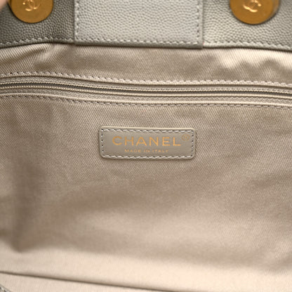 Chanel Caviar Quilted Coco Handle Shopping Tote Grey 7 of 12