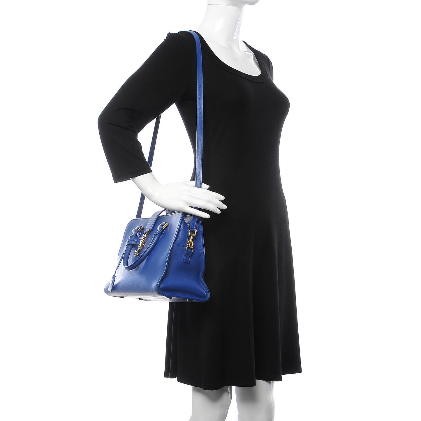 Calfskin Small Monogram Cabas Blue Majorelle