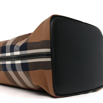 Burberry Giant Check Canvas Calfskin Ashby Bucket Bag Birch Brown 7 of 8