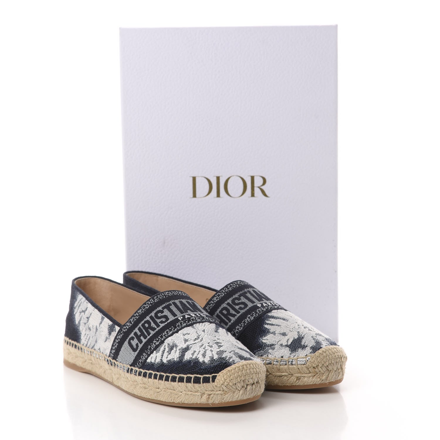 Christian Dior Canvas Tie and Dior Embroidered Granville 15mm Espadrilles 39 Denim 8 of 8