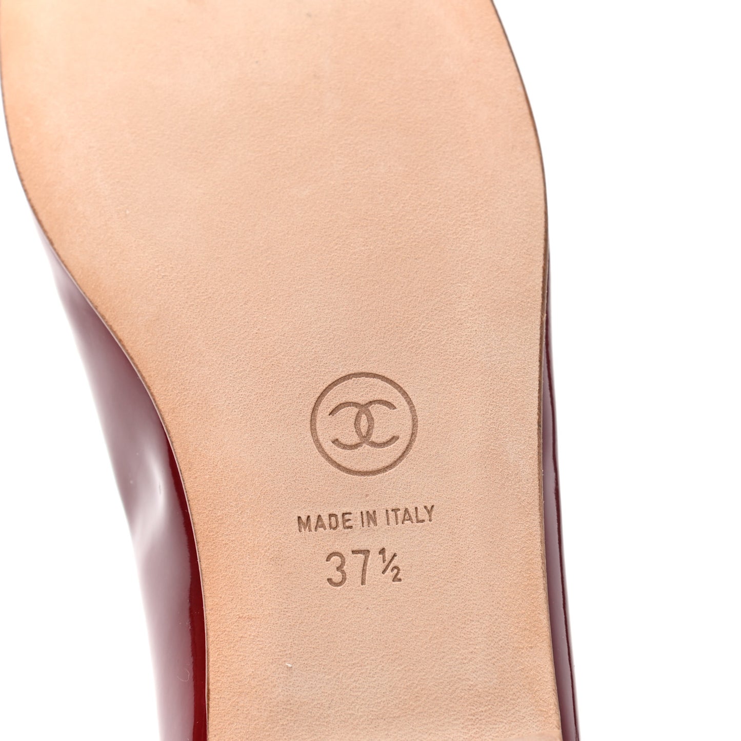 Patent CC Cap Toe Ballerina Flats 37.5 Red