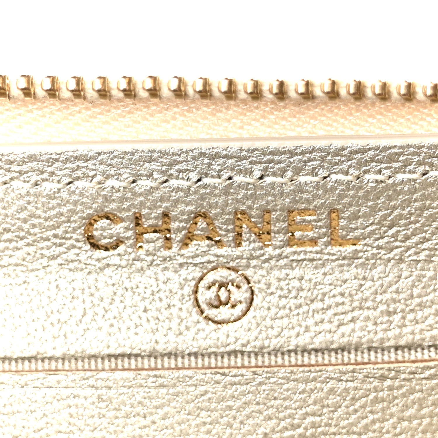 Chanel Metallic Sheepskin Chevron Quilted Medium Mademoiselle Vintage Zip Around Wallet Silver 6 of 10