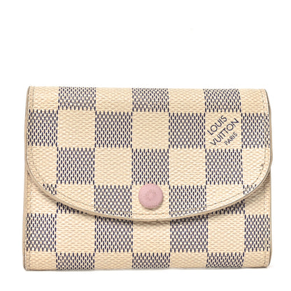 Louis Vuitton Damier Azur Rosalie Coin Purse Rose Ballerine 1 of 8