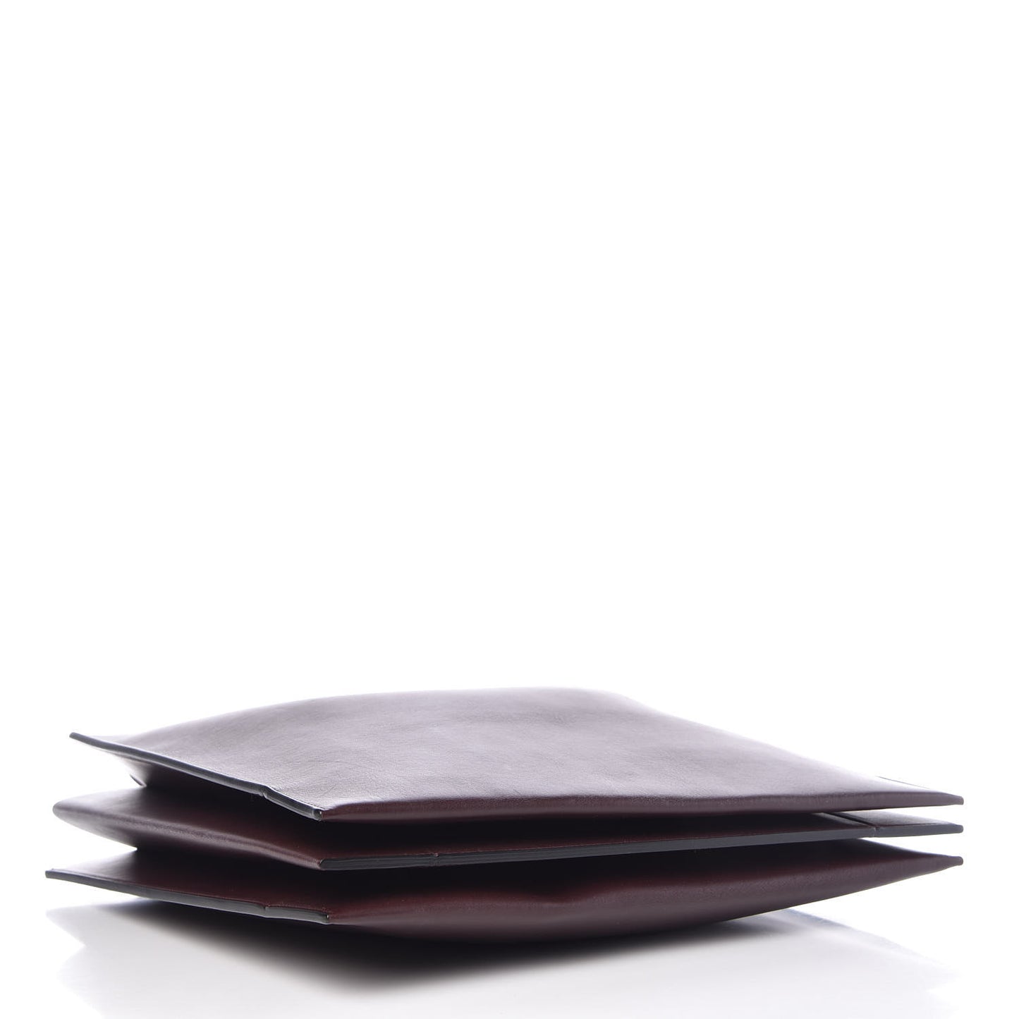 Smooth Calfskin Triple Shopper Tote Burgundy