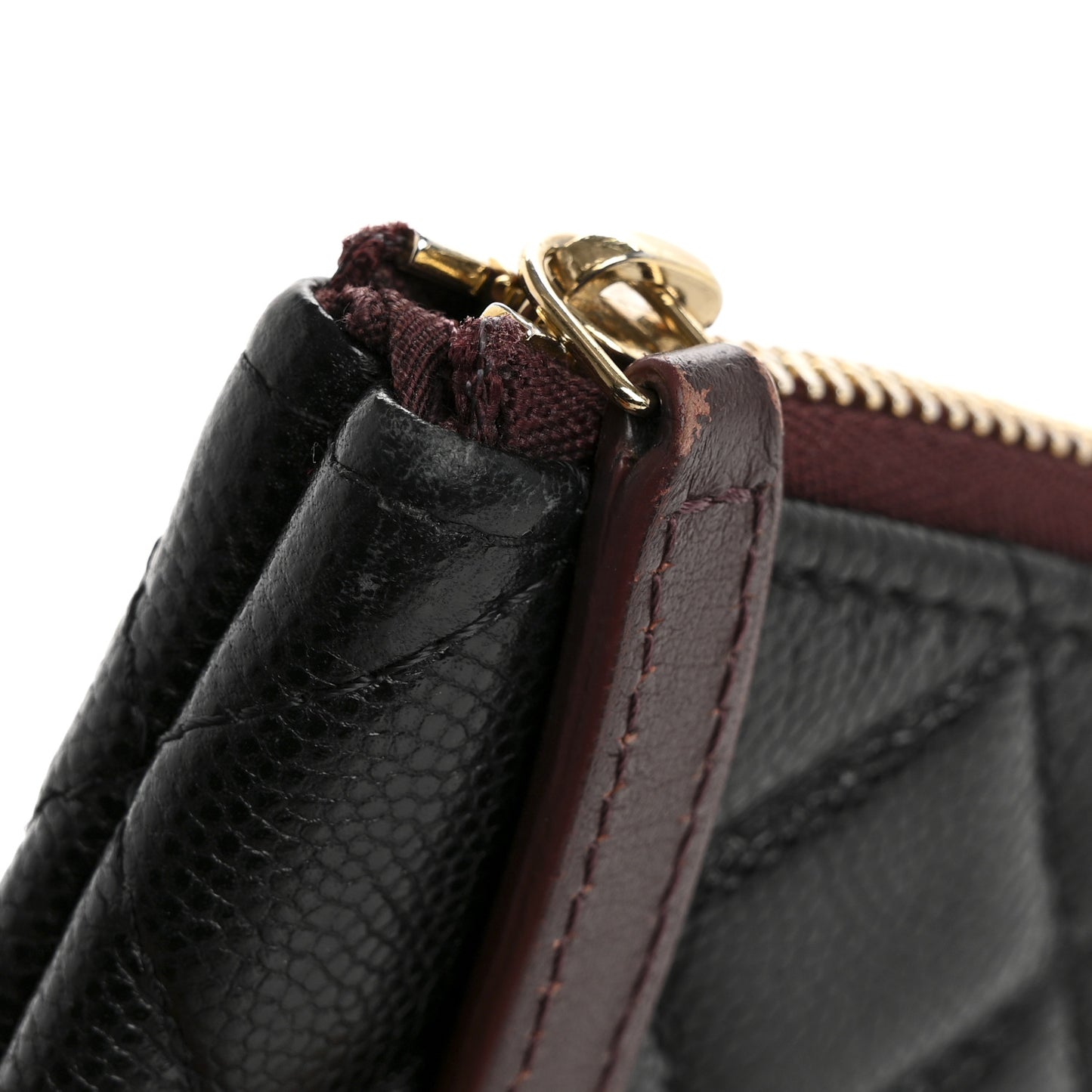 Caviar Quilted Small Cosmetic Case Black