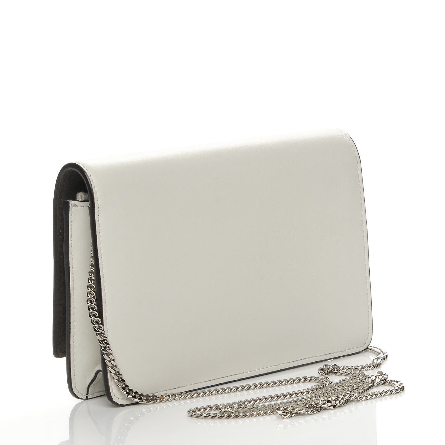 Fendi Vitello Century Lucido Nappa Flowerland Studded Tube Wallet On Chain White Ice Multicolor 3 of 7