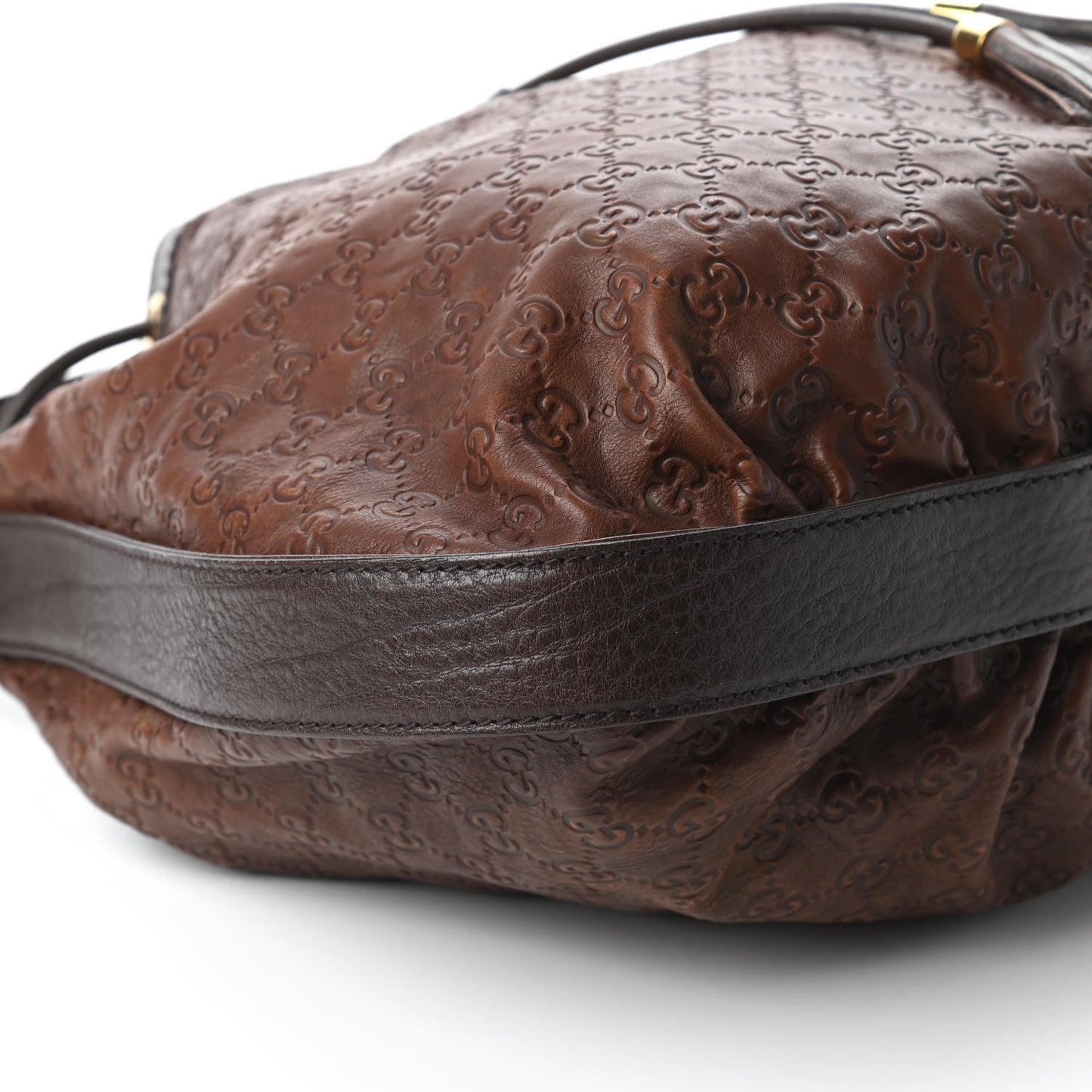 Guccissima Medium Interlocking Icon Shoulder Bag Dark Brown