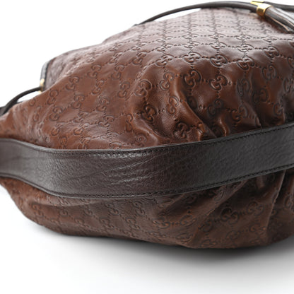 Gucci Guccissima Medium Interlocking Icon Shoulder Bag Dark Brown 6 of 11