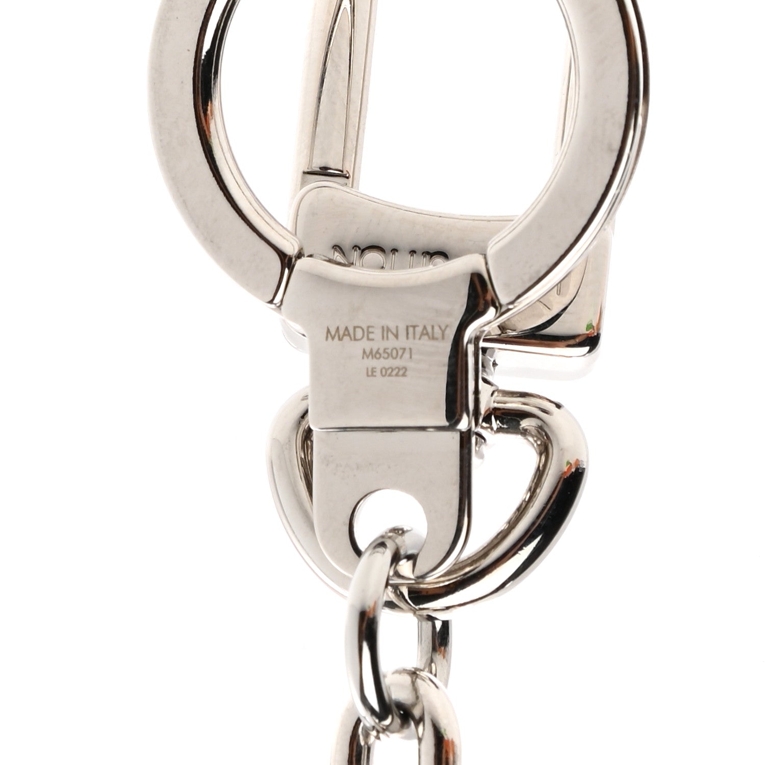 Louis Vuitton Metal Palladiium Finish LV Initiales Bag Charm Key Holder Silver 4 of 5