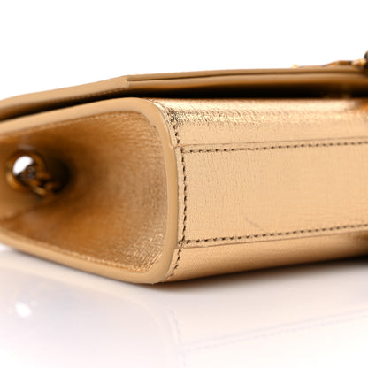 Saint Laurent Metallic Calfskin Small Classic Monogram Kate Tassel Satchel Gold 8 of 12