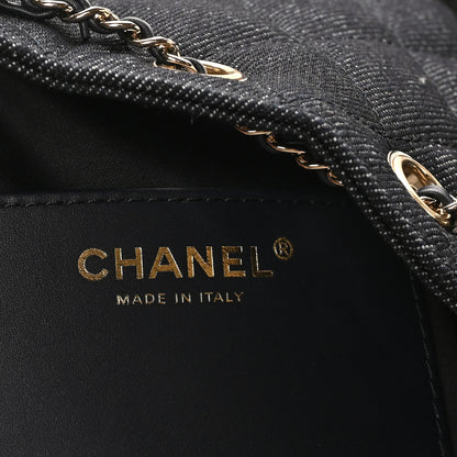 Chanel Denim Quilted Mini Chanel 25 Handbag Dark Blue 5 of 9
