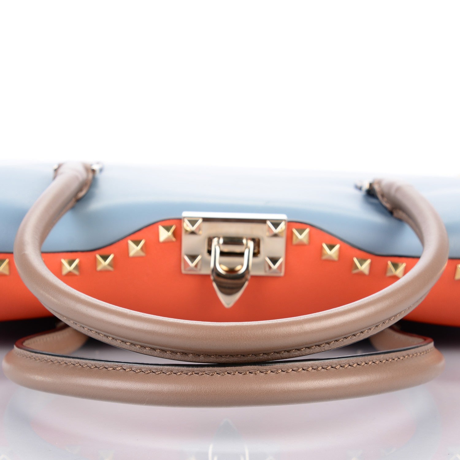 Valentino Garavani Vitello Colorblock Rockstud Convertible Top Handle Tote Multicolor 8 of 8