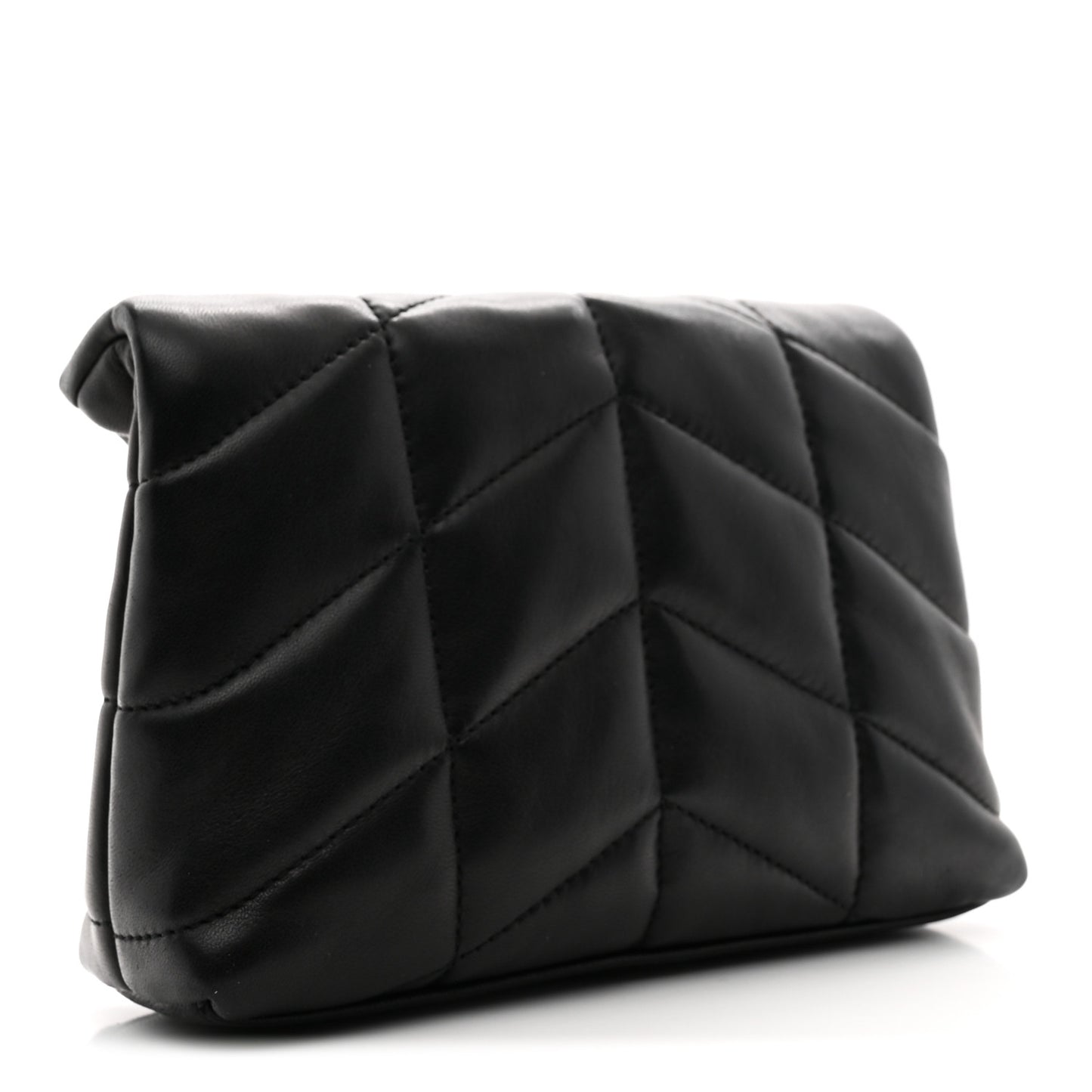 Lambskin Monogram Loulou Puffer Pouch Clutch Black