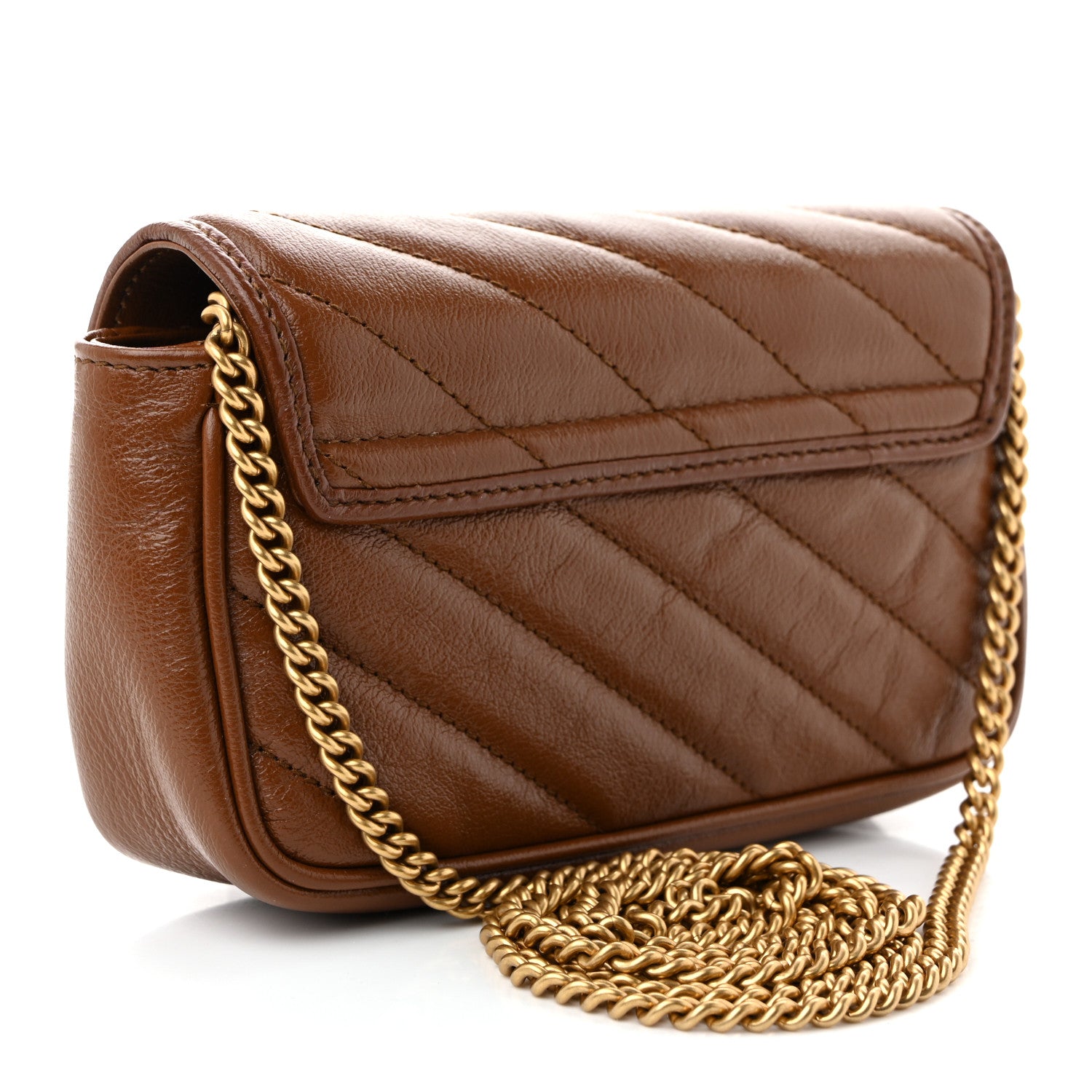Gucci Azalea Calfskin Matelasse Diagonal Super Mini GG Marmont Shoulder Bag Cuir 3 of 12