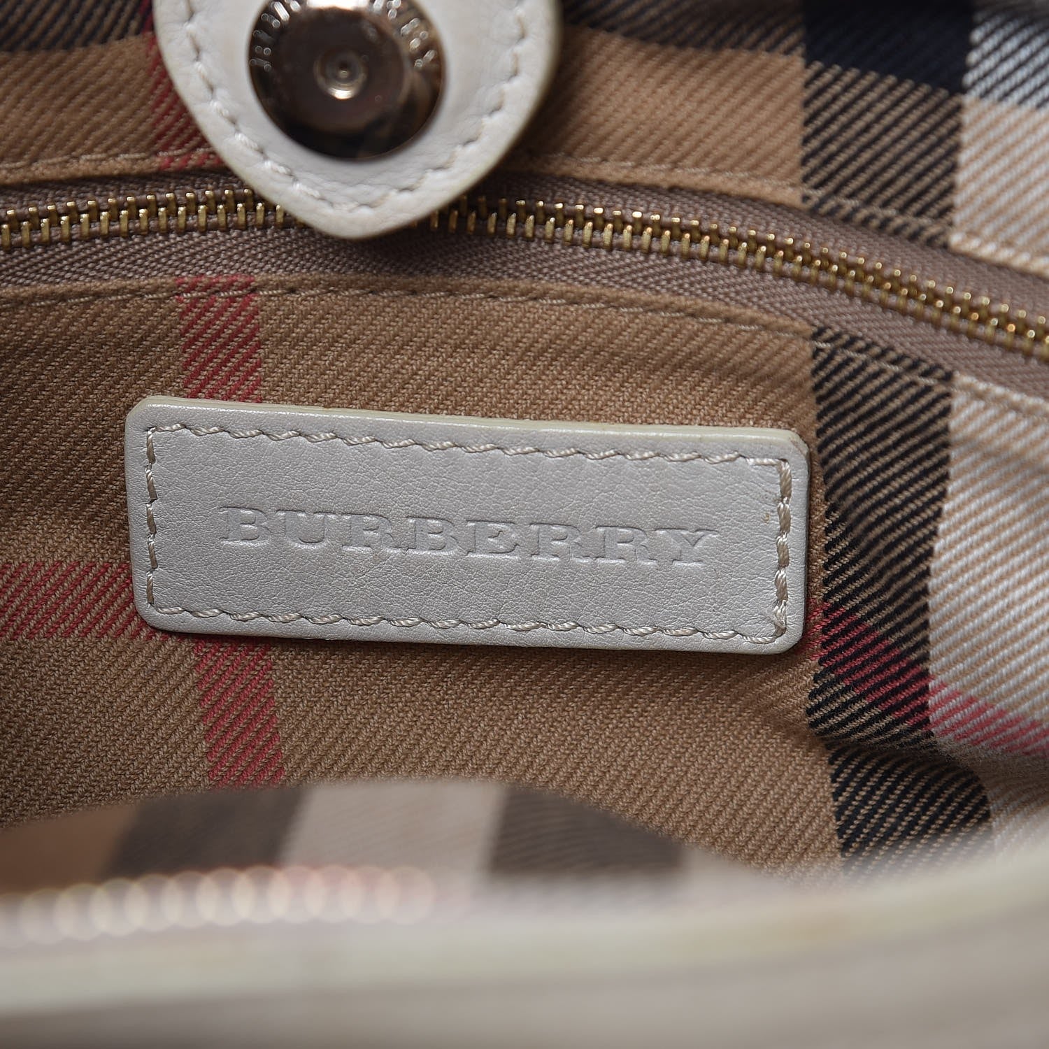 Burberry Smooth Calfskin Medium Banner Tote Off White 7 of 18