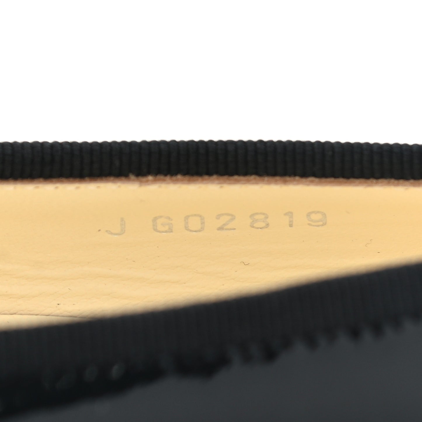 Patent Calfskin CC Cap Toe Ballerina Flats 36 Black
