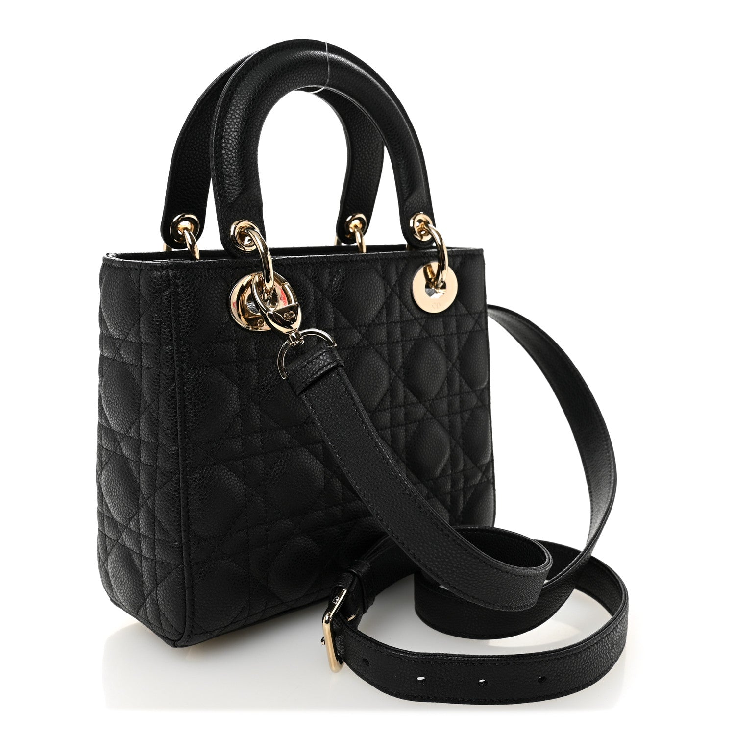 Christian Dior Grained Calfskin Cannage Small Lady Dior Black 3 of 11
