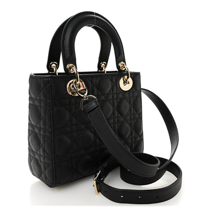 Christian Dior Grained Calfskin Cannage Small Lady Dior Black 3 of 11