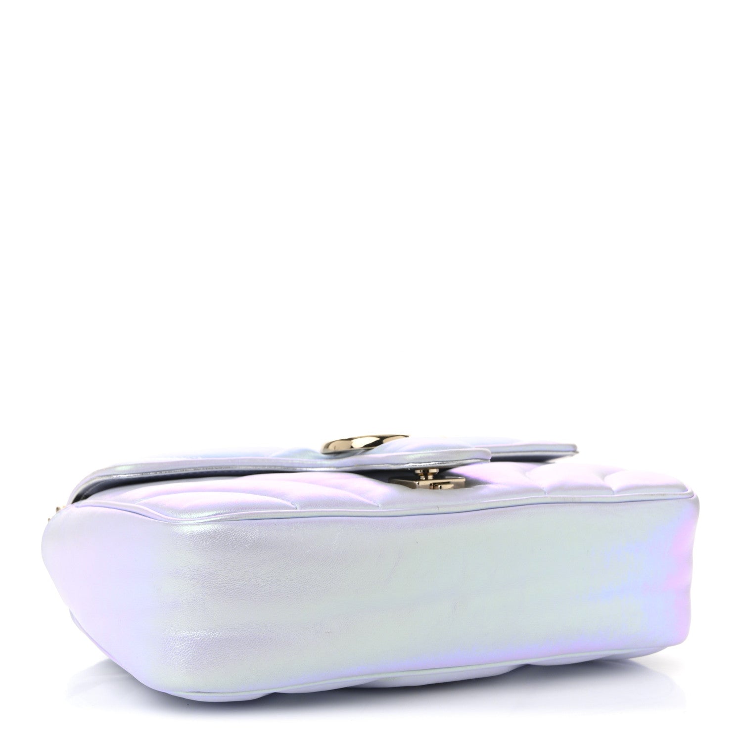 Gucci Iridescent Nappa Chevron Matelasse Small GG Marmont Shoulder Bag Iridescent Snow Light Blue 6 of 19