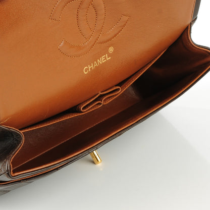 Chanel Lambskin Quilted Medium Double Flap Dark Brown 7 of 8