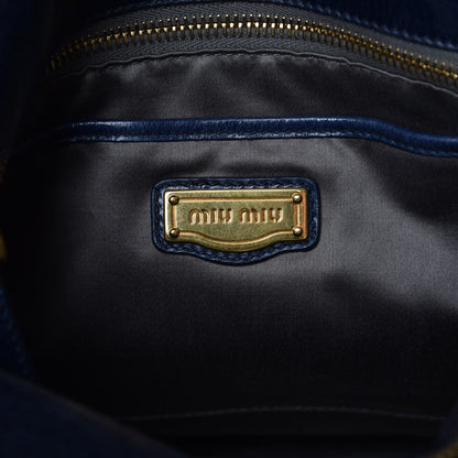 Miu Miu Vitello Lux Medium Bow Bag Bleuette 7 of 10