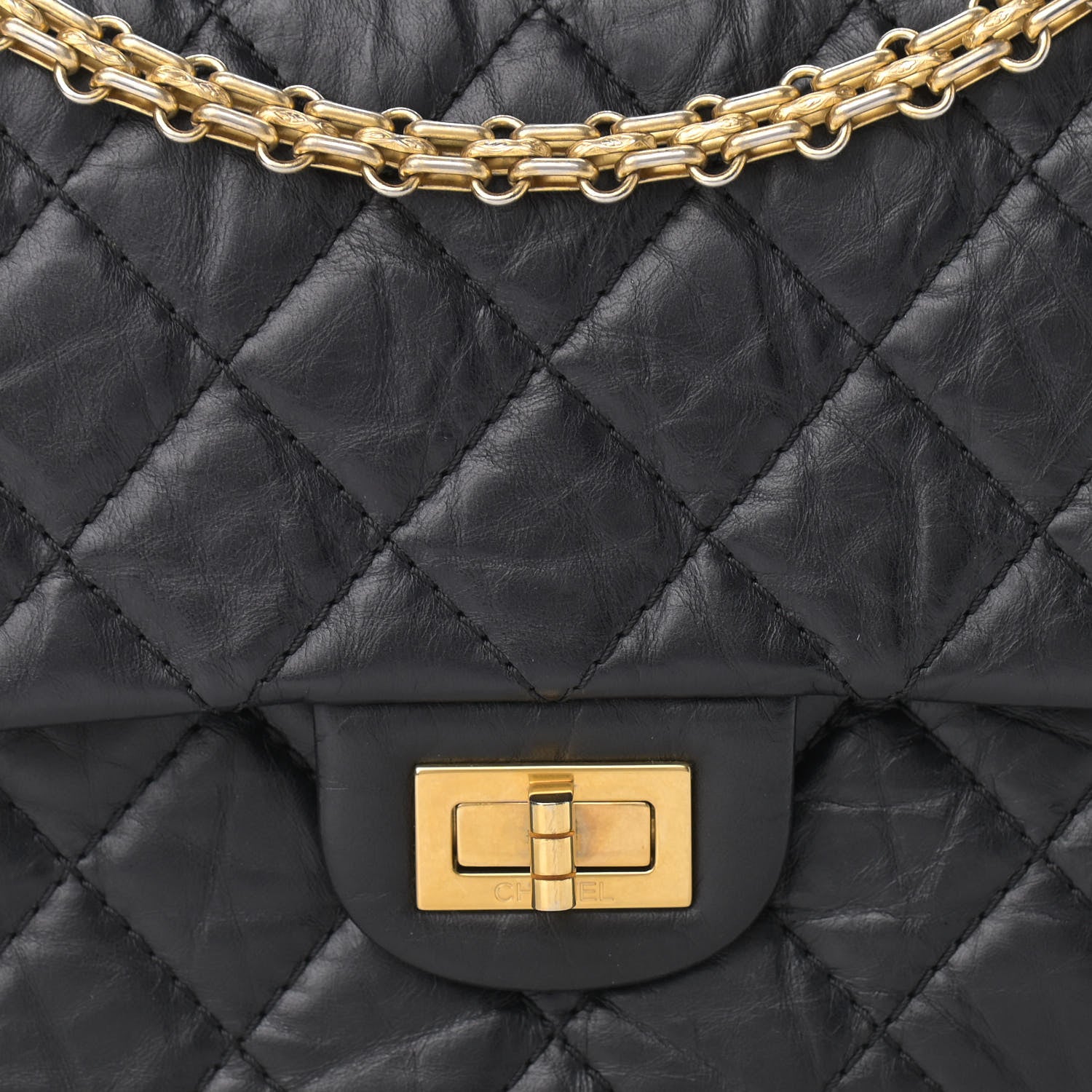 Chanel Aged Calfskin Quilted 2.55 Reissue 226 Flap Black 7 of 9