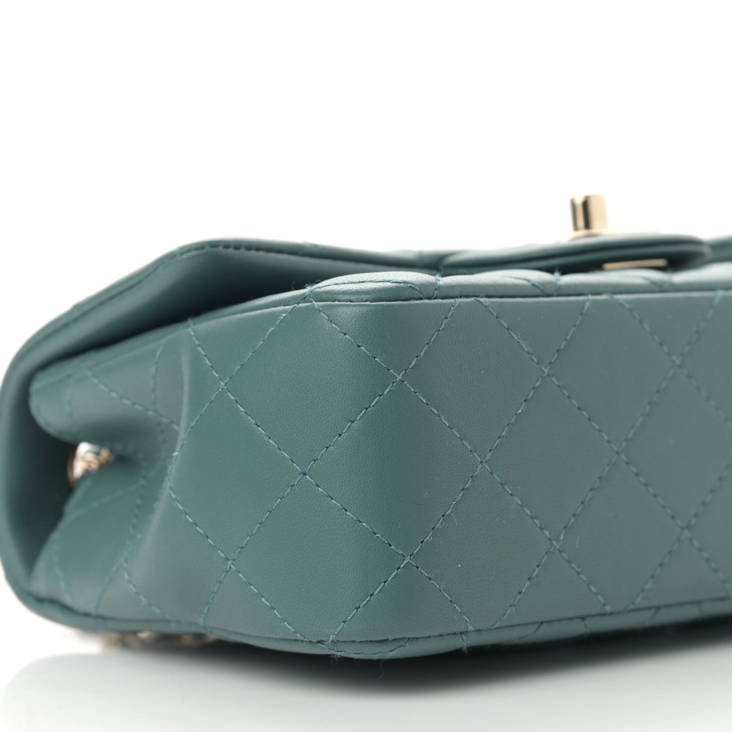 Chanel Lambskin Quilted Mini Rectangular Flap Green 9 of 10