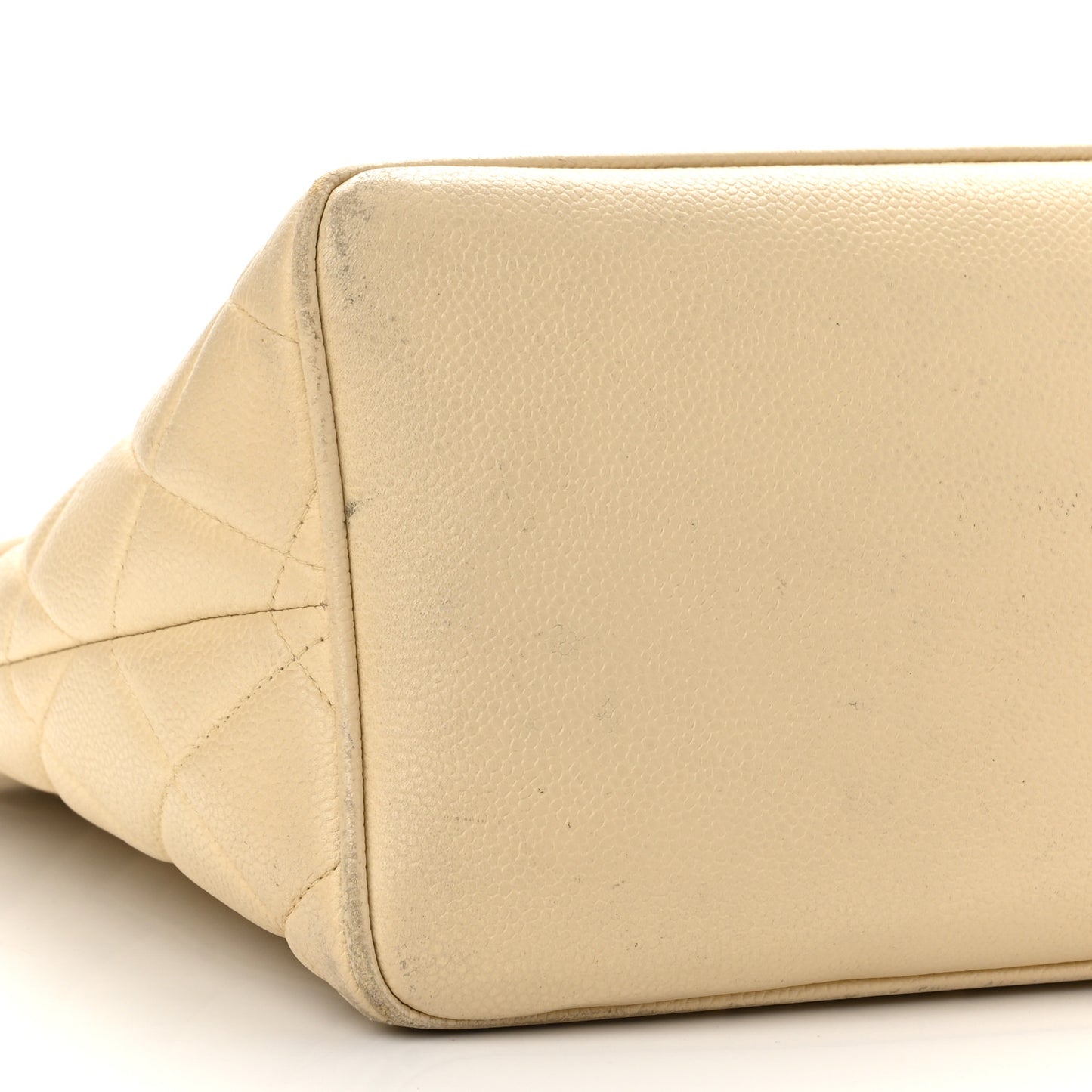 Caviar Quilted Medallion Tote Light Beige