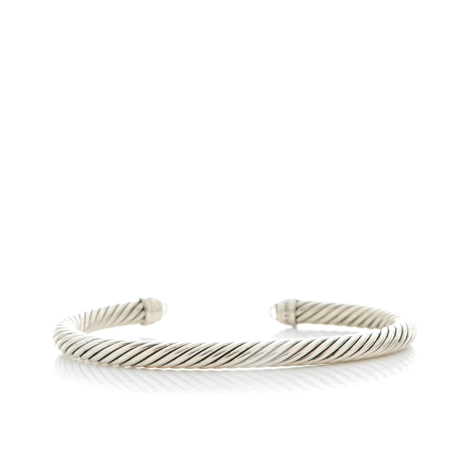 David Yurman Sterling Silver Diamond Morganite 5mm Cable Classics Bracelet 3 of 4