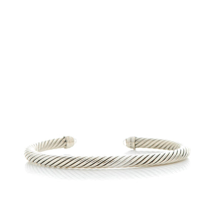 David Yurman Sterling Silver Diamond Morganite 5mm Cable Classics Bracelet 3 of 4