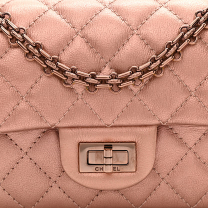 Chanel Metallic Grained Calfskin Quilted 2.55 Reissue Mini Flap Copper Pink 8 of 8