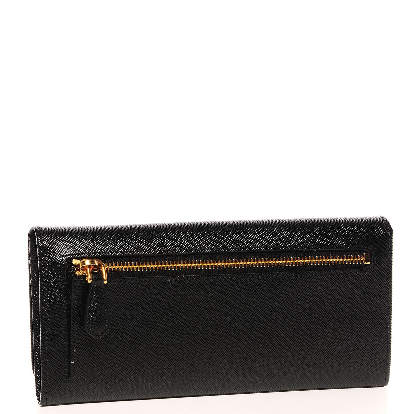 Saffiano Metal Continental Flap Wallet Nero Black