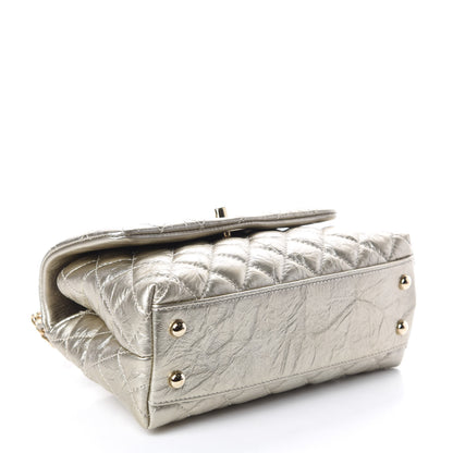 Chanel Metallic Aged Calfskin Quilted Mini Coco Handle Flap Silver 4 of 10