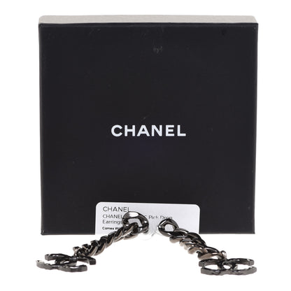 Chanel Metal CC Pick Drop Earrings Ruthenium 5 of 5