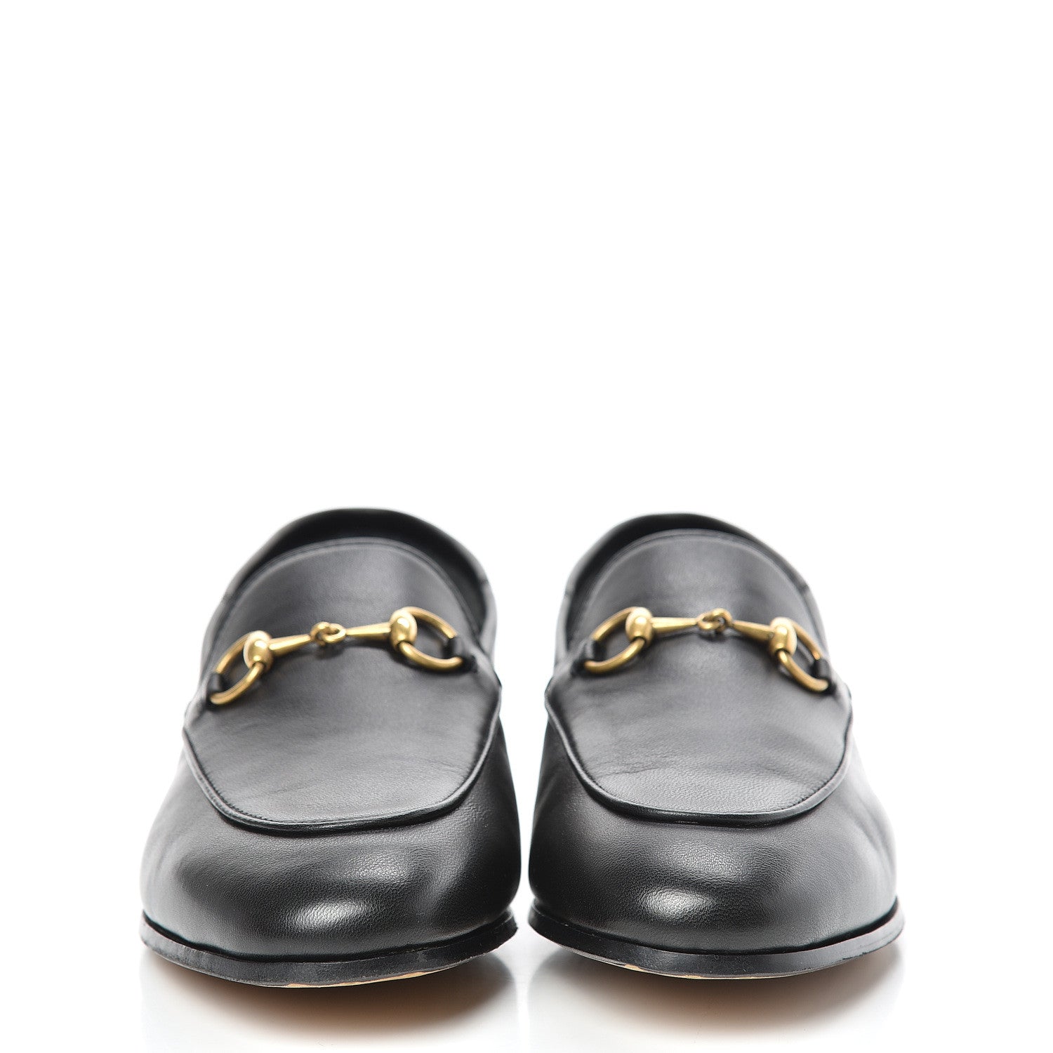 Gucci Lambskin Womens Brixton Horsebit Loafers 37.5 Black 2 of 9