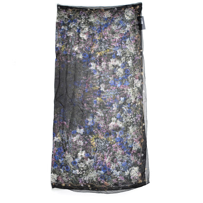 Alexander McQueen Silk Chiffon Wild Meadow Shawl Black 3 of 8